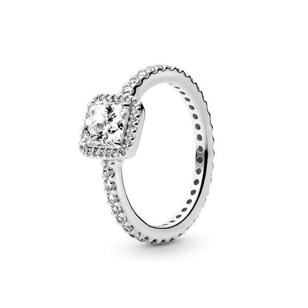 2024 Mode Designer de luxe Anneaux de mariage Flèche d'amour Bague en diamant carré en argent DIY Fit Pandoras Haute Qualité Engagement Party Bijoux pour femmes Livraison gratuite