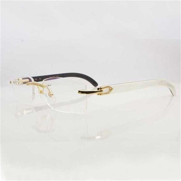 2024 Fashion Men's Luxury Diseñador de gafas de sol para mujeres Clear Eye Frames Menores Accesorios Rimless Natural Buffalo Born Gold Gold Eyeglasses Transparentes Marco