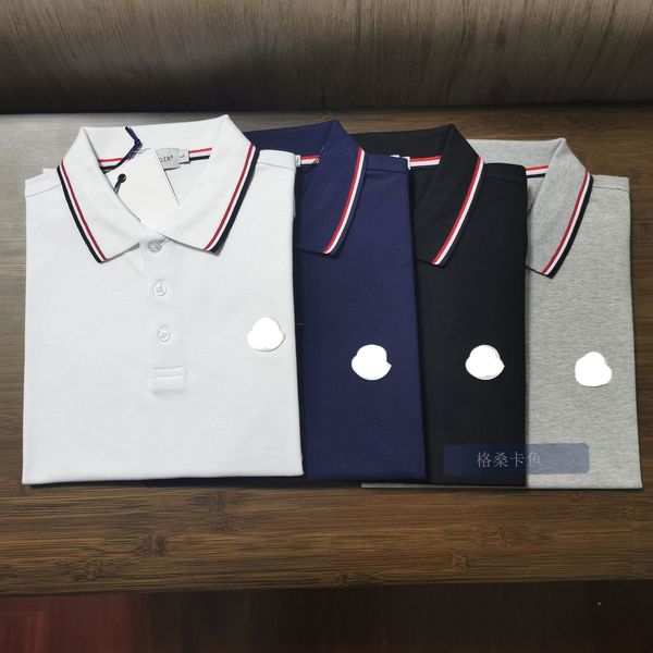 2024 Moda Nuevo Diseñador Monclair T Algodón Verano Hombres Camisas Marca Polo Camisa Casual de Negocios Camiseta Estilo Inglaterra Hombre Tops