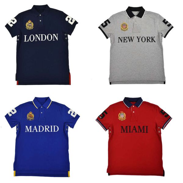 2024 mode Nouvelle Haute Qualité Ville Designer Chemises Hommes Broderie Coton Londres Marine Toronto York Polo Décontracté T-shirt