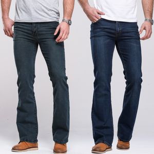 2024 Mode Nouveaux Hommes Boot Cut Jeans Légèrement Évasé Slim Fit Célèbre Marque Bleu Noir Designer Classique Mâle Stretch Denim S Violet