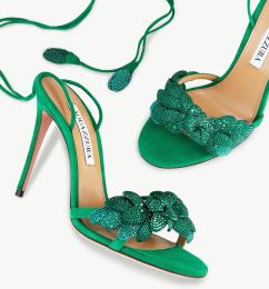 2024 Fashion Night Dressing Babe Crystal Bows verfraaide sandalen schoenen Perfect Lady Hoge Heel Party Wedding Gladiator Sandalias EU 35-42