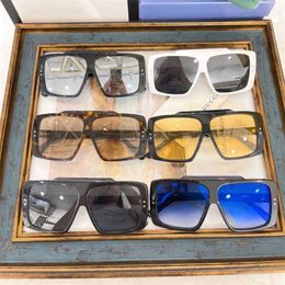 2024 Fashion Off Luxury Designer Nuevas gafas de sol para hombres y mujeres fuera de casa Ins Ins Tidy Plate Glass Glass Network Red 1369