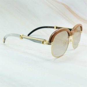 2024 Fashion Off Luxury Designer de luxe Nouveaux lunettes de soleil pour hommes et femmes au large de Sunshade en bois pour les hommes Vintage Tending Product Retro Glass Gafas