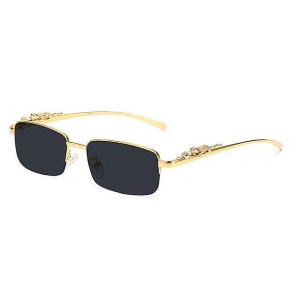 2024 Fashion Off Luxury Designer de luxe Nouveaux lunettes de soleil pour hommes et femmes hors Fashion Half-Frame Metal Cheetah Head Lunes optiques Net Red Street Photo Femmes