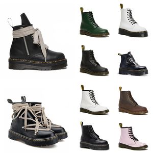 2024 Fashion Platform Designer Bottes AirWairs 1460 Cuir lisse Chelsea Booties Femmes Hommes Bottines Low Mocassins Chaussures Taille 35-45