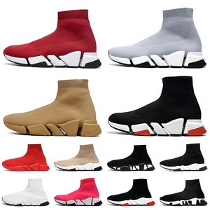 2024 Mode Speed Trainer Femmes Hommes Designer Casual Chaussures Blanc Noir Graffiti Rouge Caoutchouc Bas Plateforme De Luxe Mocassins Vitesses Formateurs 2.0 Baskets Habillées