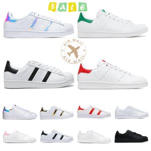 2024 Fashion Stan Smith Superstars Chaussures décontractées Men Femmes Triple Black Blanc Oreo Laser Golden Platform Sports Sneakers Flat Trainers Outdoor Sports Shoes Designer