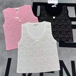 Camiseta con lentejuelas y botones para mujer, chaleco tejido sin mangas con cuello redondo, suéter informal para mujer 2024