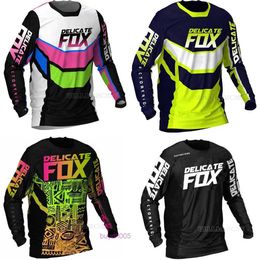 2024 T-shirt de mode Costume de vélo de montagne Foxx T-shirts pour hommes 180 Prizm MX Motocross Scooter DH BMX Moto Dirt Mountain Offroad Team Racing E8g5