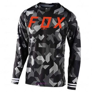 2024 Mode T-shirt Mountainbikepak Foxx T-shirts voor heren Sufix Mtb Road Motocross Shirt Heren Ademend Mountain Mtb Lange mouw Racing Sneldrogend Fietsen W56b