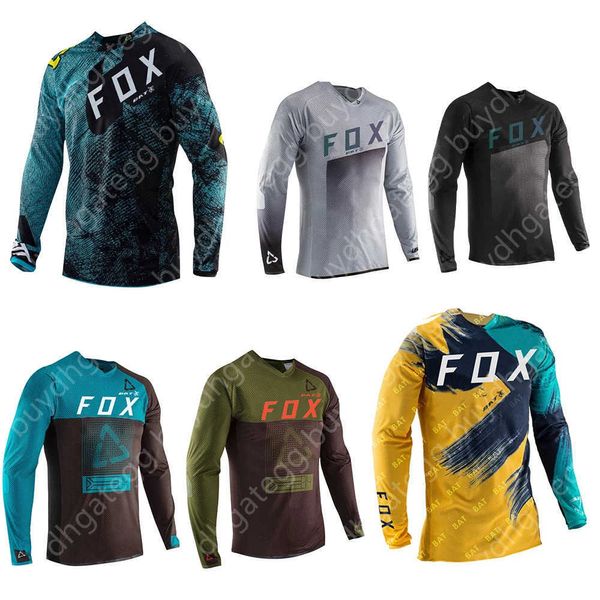 2024 Camiseta de moda Traje de bicicleta de montaña Foxx Camisetas para hombres Bat Mtb Downhill Mountain Shirt Camiseta Motocross Secado rápido Enduro Off-road Hombre Ciclismo Maillot Pol7