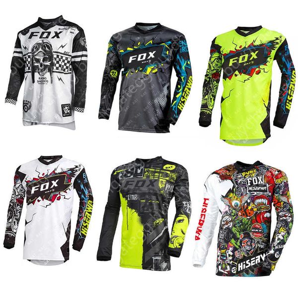 2024 Camiseta de moda Traje de bicicleta de montaña Foxx Camisetas para hombres Manga larga para hombres Motocross Ciclismo Bat Downhill Mountain MTB Camisas Offroad Dh Motocicleta Enduro K6sn