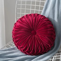 2024 Mode Velvet geplooide ronde vloer kussenkussen kussen pouf zachte comfortabele gooi thuisbank decor voor mode fluweel geplooide ronde vloer