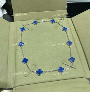 2024 Fashion Vintage 4/Four Leaf Elegant Ten Clover Class Bracelet Collar de joyería para mujeres Costilería de alta calidad Worlddhgate