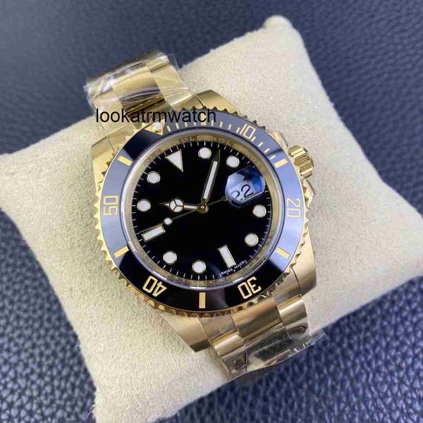 2024 Fashion Watch Rlx 116618 Luxury Watch Sub Clean Black Dive All-inclusive Gold Dandong 3135 Mouvement mécanique 40mm904L ACTE