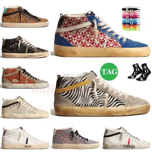 2024 Mode Dames Heren Designer Casual Schoenen Mid Star Wit Zwart Zilver Glitter Roze Suède Canvas Sneakers Vintage Italië Merk Parijs Platform Trainers