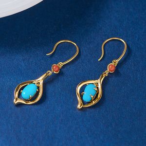 2024 Fashionable Dangle Earrings Natural Earring Sterling 925 Silver Gemstone For Women Birthday Party Sieraden Handgemaakte zilveren sieraden Gold vergulde 18k oorr.