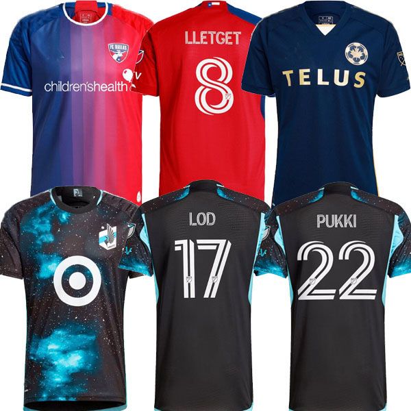 2024 Maillots de football FC Dallas Minnesota United Vancouver 15 Whitecaps LLETGET 8 PAES 30 FERREIRA 10 ARRIOLA 7 Maillots de football MLS BOXALL LOD PUKKI HLONGWANE SW