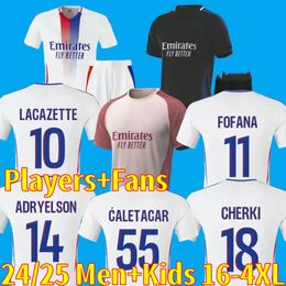 Fans speler 24 25 Maillot Lyon voetbalshirts 2024 2025 Olympique lyonnais ol digitale 3e vierde shirts Traore Memphis Men Football Shirt Kids Kits Uitrusting Bruno G