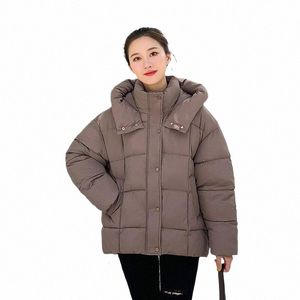 Fi – parka à capuche avec fermeture éclair pour femme, manteau d'hiver élégant, couleur unie, ample, rembourré, décontracté, épais, vêtements d'extérieur chauds, Q581 #, 2024