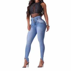 2024 Fi Hoge Kwaliteit Vrouwen Jeans Mid-Taille Stretch Slim-Fit Denim Broek Sha Butt Lift Jeans Dunne Pijp elastische Broek W4uD #
