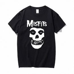 2024 Fi Nouveaux hommes Hip-Hop Punk Skull Misfits Marque Cott T-shirt à manches courtes Cool Design Mâle Summer Basic Tops A7UI #