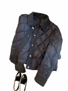 2024 Fi solide décontracté rhomboïde épaissir chaud femmes Parkas hiver simple boutonnage Vintage vestes Y2K tout Match manteaux amples r3p7 #