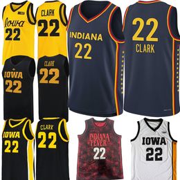 2024 Finale vier 4 Indiana Caitlin Clark Women College Basketball Jerseys Iowa Hawkeyes 22 Caitlin Clark Jersey Home Away Yellow Black White Navy Men T-Shirt