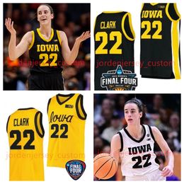 2024 Finale vier Iowa Hawkeyes Dames Jersey 22 Caitlin Clark NCAA College Basketball Custom Jerseys 2023 Finale vier Patch Men Jeugdvrouwen Stiched