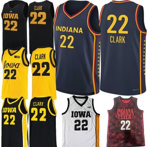 2024 Final Four Jerseys 4 Indiana Caitlin Clark Women College Basketball Iowa Hawkeyes 22 Caitlin Clark Jersey Home Away Yellow Black White Navy Men Shirt