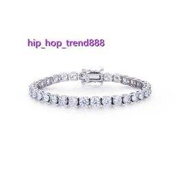 Bijoux en argent fin 2024 s925, bracelets plaqués or 14k 18k, 16 18 20cm, bracelet de tennis en diamant moissanite pour hommes