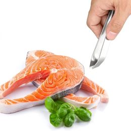 2024 Pescado de hueso de huesos de acero inoxidable alicates de alicates de pescado clip de pollo para plumas de plumas para el cabello de carne de cerdo alimentos para mar alimentos para carne - para pescado -