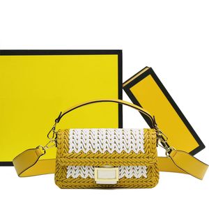 2024 Flap Messenger Bags Weven Crossbody Bag Holle handtas Handgeweven contrasterende 3D-textuur Gouden hardwaregesp Afneembare schouderriem Hoge kwaliteit etui