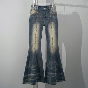 2024 Flare Rivet Envío gratis Jeans Skinny Women's Designer Pantalones de mezclilla para mujeres 52917