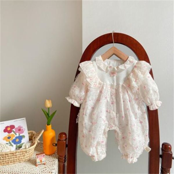 Onesie à fleurs pour bébés filles de 0 à 1 an, vêtements de printemps, vêtements d'escalade, 2024