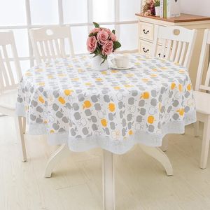 2024 Bloemstijl Rond Tafelkleed Pastoraal PVC Plastic Keukentafelkleed Oliebestendig Decoratief Elegant Waterdicht Stoffen Tafelkleed