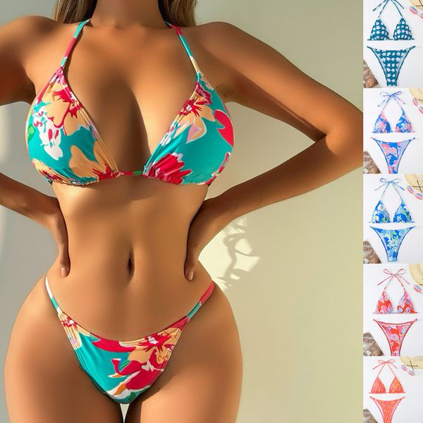 2024 fleurs Floral brésilien Bikini femme maillot de bain femmes maillots de bain deux pièces Bikini ensemble baigneur maillot de bain bain