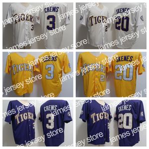 2024 voetbalshirts LSU Tigers voetbaljersey 3 Dylan Crews 20 Paul Skenes 2024 Nieuwe stijl, Custom elk naamnummer.