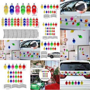 Autocollants lumineux, aimants réfléchissants pour réfrigérateur, décorations de noël, ensemble d'aimants d'ampoule pour voiture, 2024