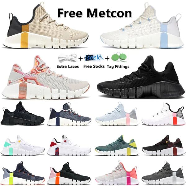 2024 Free Metcon 3 4 Zapatos para correr Hombres Mujeres Plataforma Zapato Hierro Gris Desierto Arena Universidad Oro Triple Negro Leopardo Huarache Hombres Mujeres Entrenadores Deportes Zapatillas de deporte