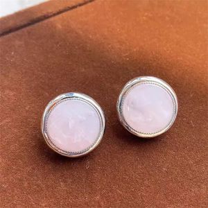 2024 Français Mode vintage Boucles d'oreilles en cristal rose naturel incrustées pour les bijoux de luxe haut de gamme tout-mot pour femmes
