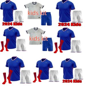 2024 Conjuntos completos franceses Camisetas de fútbol francesas BENZEMA GIROUD MBAPPE GRIEZMANN SALIBA PAVARD KANTE Maillot de Foot Equipe Maillots Kit para niños Camiseta de fútbol