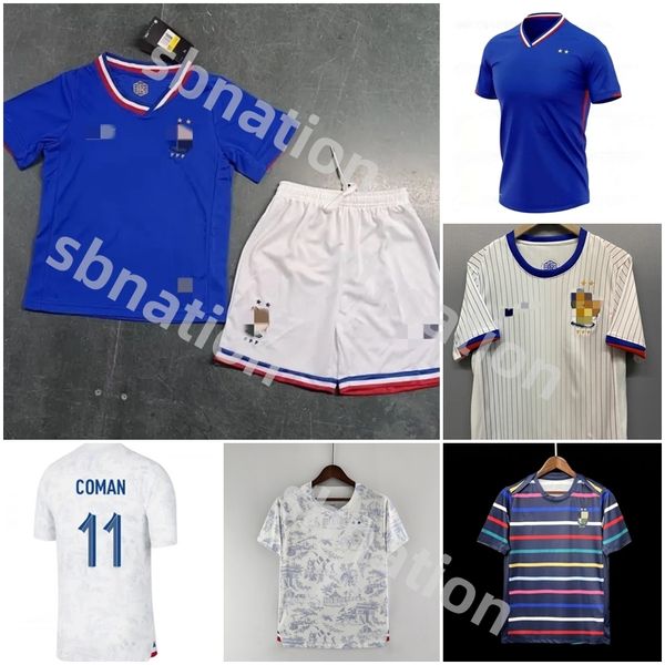 2024 France Team Full Sets Soccer Jerseys Benzema 2025 Euro Giroud MBAPPE GRIEZMANN SALIBA PAVARD KANTE Maillot de foot equipe Maillots kit enfants