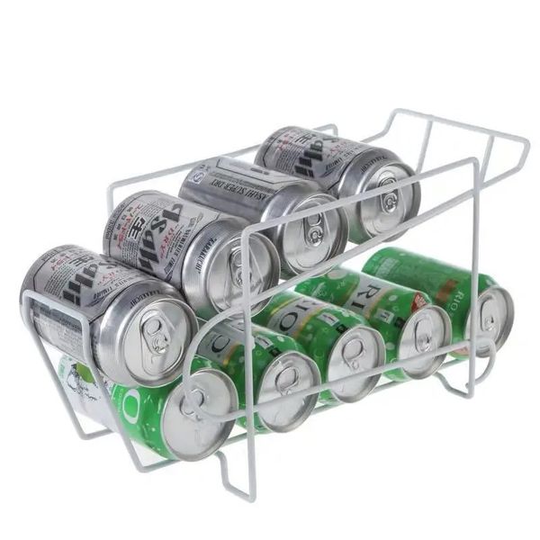 2024 Organizador de refrigerador Capeta espaciadora de cocina Ratante de cerveza Rack estante Refrigerante de botellas Bottle Soportero Canasta de canasta de gabinete de despensa para el gabinete para