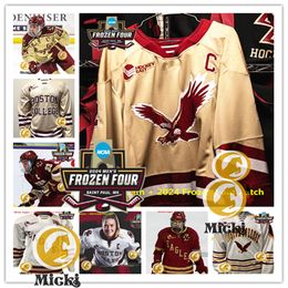 2024 Frozen Four Boston College Eagles Hockey Jersey 25 Jamie Armstrong 28 Timmy Delay 30 Jan Korec 31 Alex Musielak Musielak Boston College Jerseys Custom