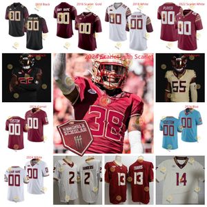 2024 Jersey de football FSU Dennis Briggs Jr. Qae'shon Sapp Jaylen Early George Wilson Jr. Dante Anderson Brian Burns Custom Couch Cousted FSU Jerseys