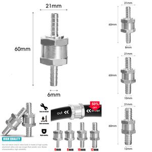 2024 carburant non sens unique de retour en aluminium alliage d'aluminium 6/8/10 / 12 mm pour voitures moto