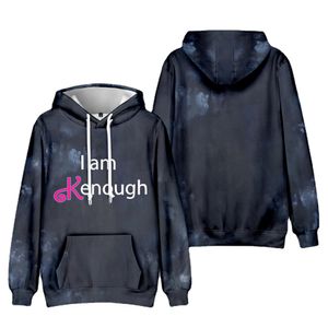 2024 sudadera con capucha y cremallera completa Sudaderas I Am Kenough Merch Tie Dye Sudadera con capucha camiseta Moda Camiseta de manga larga Streetwear Hombres Mujeres Sudadera con capucha Película Cosplay Ropa