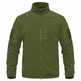 2024 Full Zippper chaud polaire vestes tactiques hommes hiver thermique col roulé veste de travail en plein air poches poches safari veste H5GV #